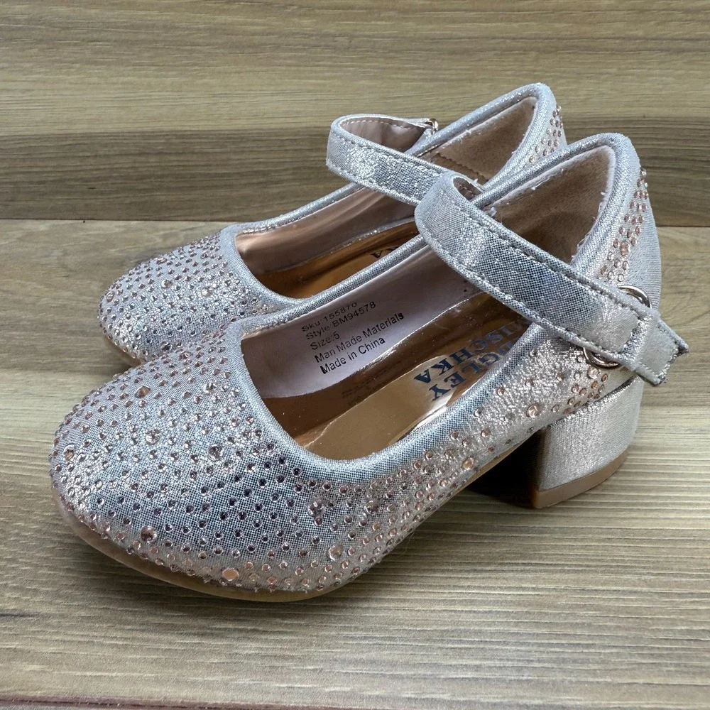 Badgley‎ Mischka Toddler Girls 5 Dress Shoes Mary Janes Pumps Gems Bling